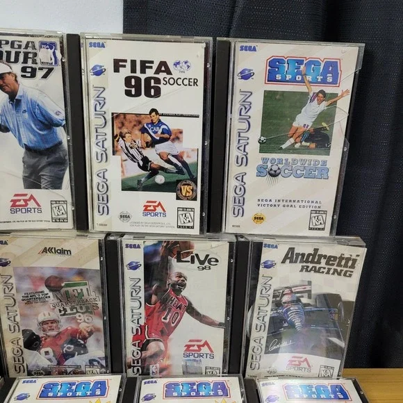 Sega Saturn Game Bundle Lot of 15 PGA Tour Fifa Madden 97 98 NHL Hockey World